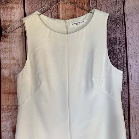 Amanda Uprichard Dress Ivory Sleeveless Shift Minimalist Capsule Versatile M - Picture 3 of 8